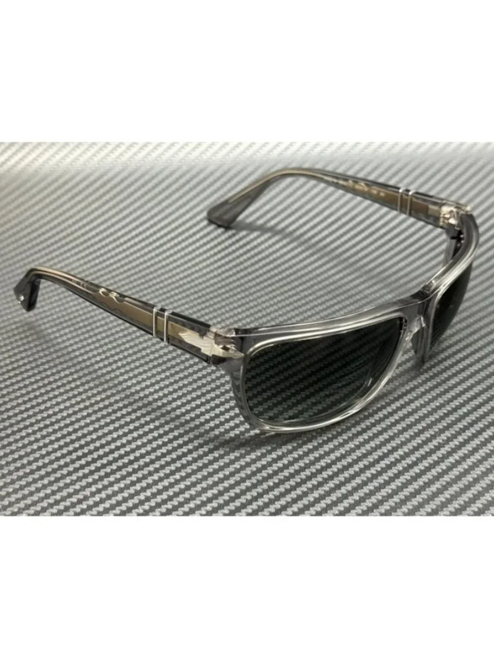 New Persol Men Transparent Grey Gradient Sunglasses 63-14-135